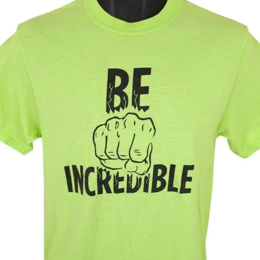 Incredible Hulk T Shirt Mens Size Small Lime Green Marvel Comics